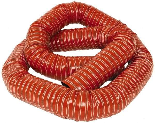 Hi-Tech Duravent - 4" ID, 10 Hg Vac Rating, 26 psi, Fiberglass Vacuum & Duct Hose - 12' Long, Brick Red, 4" Bend Radius, -75 to 500°F (Intermittent to 600) - Americas Industrial Supply
