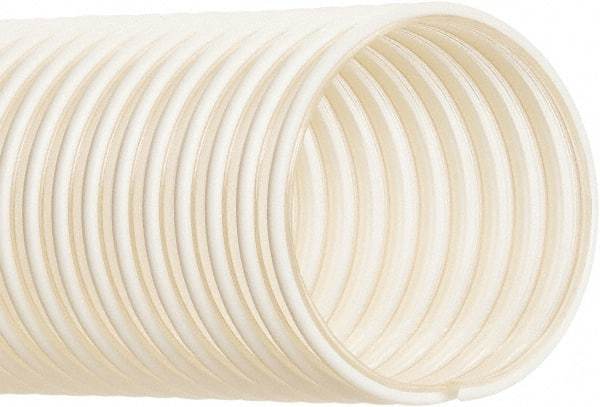 Hi-Tech Duravent - 3" ID, 20 Hg Vac Rating, 19 psi, Polyurethane Vacuum & Duct Hose - 50' Long, Clear with Opaque Helix, 6" Bend Radius, -20 to 180°F - Americas Industrial Supply