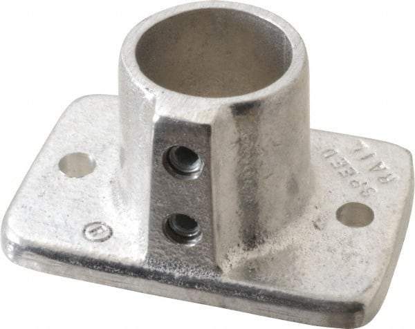Hollaender - 1" Pipe, Base Flange, Aluminum Alloy Flange Pipe Rail Fitting - Bright Finish - Americas Industrial Supply