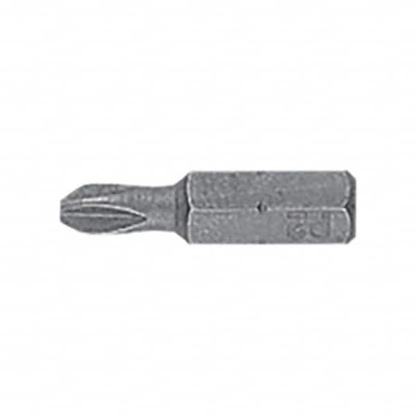DeWALT - #2, Insert Standard Phillips Screwdriver Bit - 1/4" Drive, 1" OAL - Americas Industrial Supply