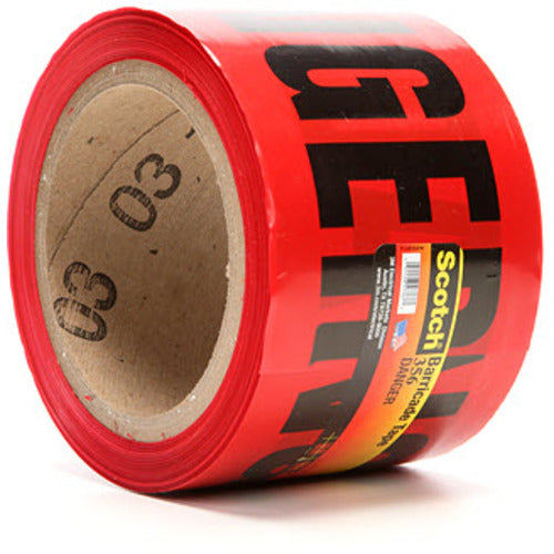 Scotch Barricade Tape 356 DANGER 3″ × 300 ft Red - Americas Industrial Supply
