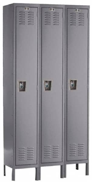 Hallowell - 3 Door, 1 Tier, Ready-Built Wardrobe & Box Lockers - Americas Industrial Supply