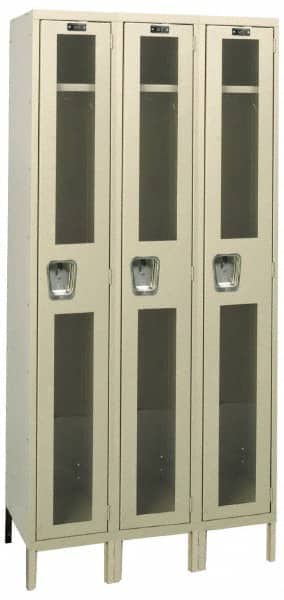 Hallowell - 3 Door, 1 Tier, Safety-View Wardrobe Lockers - Americas Industrial Supply