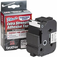 Brother - 1-1/2" Wide, White Label Tape - For Label Maker - Americas Industrial Supply