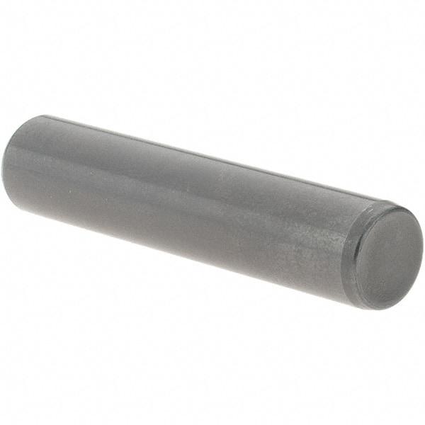 Value Collection - 3/8" Diam x 1-3/4" Pin Length Grade 8 Alloy Steel Standard Dowel Pin - Bright Finish, C 47-58 & C 60 (Surface) Hardness, 16,550 Lb (Single Shear), 33,100 Lb (Double Shear) Breaking Strength, 1 Beveled & 1 Rounded End - Americas Industrial Supply