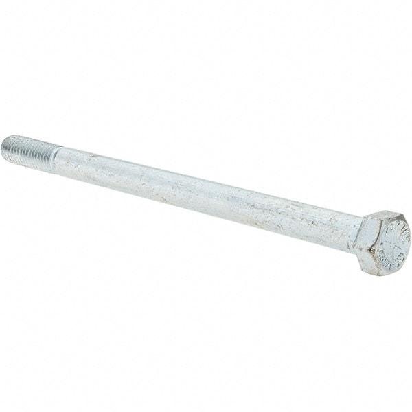 Value Collection - 3/8-16 UNC, 6" Length Under Head Hex Head Cap Screw - Partially Threaded, Grade 8 Alloy Steel, Zinc-Plated Finish, 9/16" Hex - Americas Industrial Supply