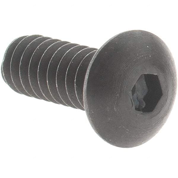 Value Collection - #4-40 UNC Hex Socket Drive, Button Screw - Alloy Steel, Black Oxide Finish, Fully Threaded, 5/16" OAL - Americas Industrial Supply