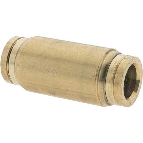 Parker - 1/2" Outside Diam, Brass Push-to-Connect Tube Union - Tube to Tube Connection, Nitrile O-Ring - Americas Industrial Supply
