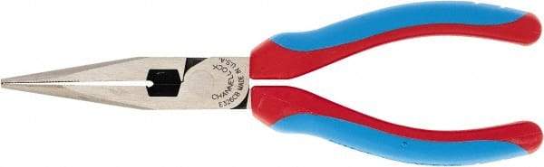 Channellock - 6" OAL, 2-7/32" Jaw Length x 41/64" Jaw Width, Long Nose Pliers - Crosshatch Jaw, Standard Head, TPR Rubber Overmold Composite Handles - Americas Industrial Supply