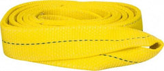 Lift-All - 8' Long x 2" Wide, 6,400 Lb Vertical Capacity, 2 Ply, Polyester Web Sling - 5,000 Lb Choker Capacity, Yellow - Americas Industrial Supply