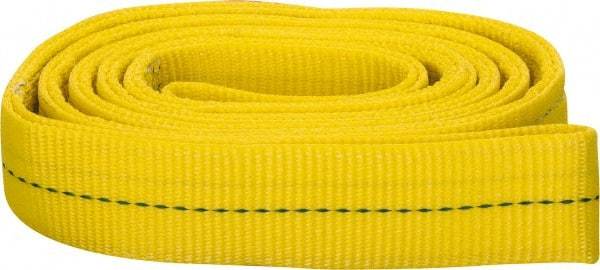 Lift-All - 8' Long x 2" Wide, 6,400 Lb Vertical Capacity, 2 Ply, Polyester Web Sling - 5,000 Lb Choker Capacity, Yellow - Americas Industrial Supply