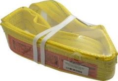 Lift-All - 3' Long x 3" Wide, 8,600 Lb Vertical Capacity, 2 Ply, Polyester Web Sling - 6,900 Lb Choker Capacity, Yellow - Americas Industrial Supply