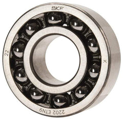 SKF - 15mm Bore Diam, 35mm OD, Open Self Aligning Radial Ball Bearing - 14mm Wide, 2 Rows, Round Bore, 459 Lb Static Capacity, 1,960 Lb Dynamic Capacity - Americas Industrial Supply