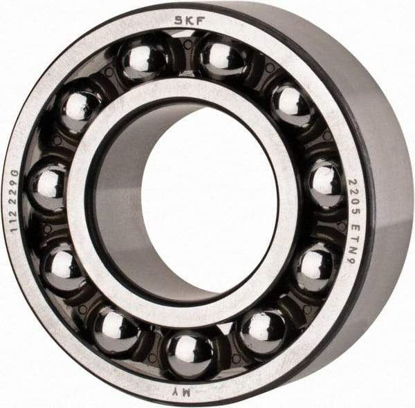 SKF - 25mm Bore Diam, 52mm OD, Open Self Aligning Radial Ball Bearing - 18mm Wide, 2 Rows, Round Bore, 989 Lb Static Capacity, 3,780 Lb Dynamic Capacity - Americas Industrial Supply