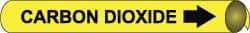 NMC - Pipe Marker with Carbon Dioxide Legend and Arrow Graphic - 10 to 10" Pipe Outside Diam, Black on Yellow - Americas Industrial Supply