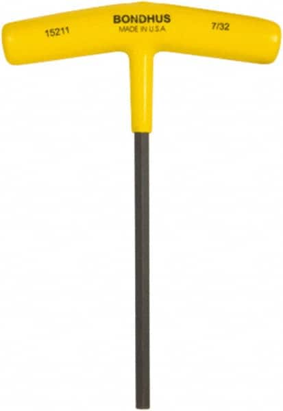 Bondhus - 1/8" Hex, T-Handle Cushion Grip, Hex Key - 6" OAL, Protanium High Torque Steel, Inch System of Measurement - Americas Industrial Supply