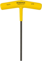 Bondhus - 3/16" Hex, T-Handle Cushion Grip, Hex Key - 6" OAL, Protanium High Torque Steel, Inch System of Measurement - Americas Industrial Supply