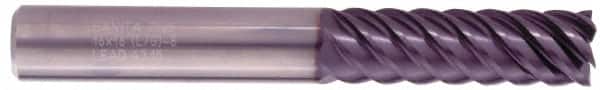 Kennametal - 1", 3-1/2" LOC, 1" Shank Diam, 6" OAL, 6 Flute, Solid Carbide Square End Mill - Single End, AlTiN Finish, Spiral Flute, 50° Helix, Centercutting, Right Hand Cut, Right Hand Flute, Series HPRDM - Americas Industrial Supply