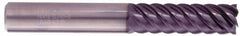 Kennametal - 1", 3-1/2" LOC, 1" Shank Diam, 6" OAL, 6 Flute, Solid Carbide Square End Mill - Single End, AlTiN Finish, Spiral Flute, 50° Helix, Centercutting, Right Hand Cut, Right Hand Flute, Series HPRDM - Americas Industrial Supply