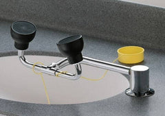 Bradley - Deck Mount, Eye & Face Wash Station - 1/2" Inlet, 30 to 90 psi Flow, 3 GPM Flow Rate - Americas Industrial Supply
