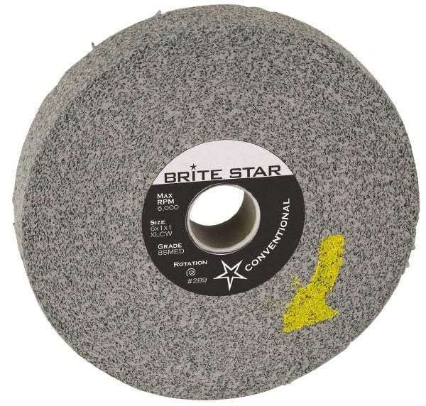 Brite Star - 8" Diam, 2" Face Width, 3" Center Hole, Fine Grade, Silicon Carbide Deburring Wheel - Convolute, Hard Density 8 Grade, 3,400 RPM - Americas Industrial Supply