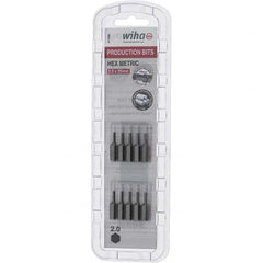 Wiha - 2mm Hex Screwdriver Bit - 1/4" Drive, 1" OAL - Americas Industrial Supply