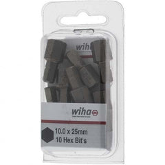 Wiha - 10mm Hex Screwdriver Bit - 1/4" Drive, 1" OAL - Americas Industrial Supply