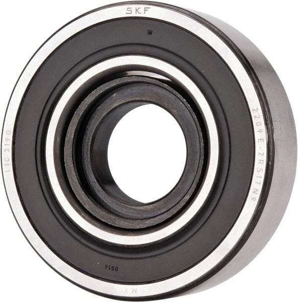 SKF - 45mm Bore Diam, 85mm OD, Double Seal Self Aligning Radial Ball Bearing - 23mm Wide, 2 Rows, Round Bore, 2,380 Lb Static Capacity, 7,310 Lb Dynamic Capacity - Americas Industrial Supply