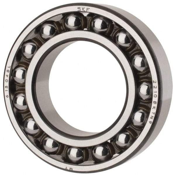SKF - 50mm Bore Diam, 90mm OD, Open Self Aligning Radial Ball Bearing - 23mm Wide, 2 Rows, Round Bore, 2,520 Lb Static Capacity, 7,600 Lb Dynamic Capacity - Americas Industrial Supply