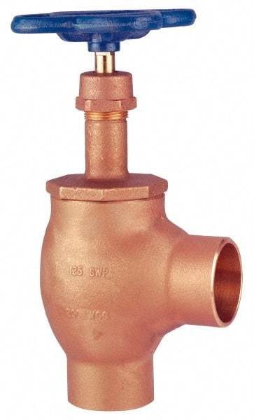 NIBCO - 1" Pipe, Class 125, Soldered Bronze Renewable Angle Gate Valve - 200 WOG, 125 WSP, Screw-In Bonnet - Americas Industrial Supply