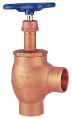 NIBCO - 1-1/4" Pipe, Class 125, Soldered Bronze Renewable Angle Gate Valve - 200 WOG, 125 WSP, Screw-In Bonnet - Americas Industrial Supply