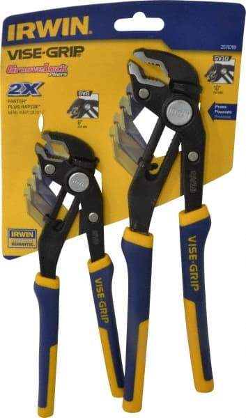 Irwin - 2 Piece GrooveLock Plier Set - Comes in Display Card - Americas Industrial Supply