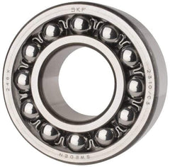 SKF - 50mm Bore Diam, 110mm OD, Open Self Aligning Radial Ball Bearing - 40mm Wide, 2 Rows, Round Bore, 4,500 Lb Static Capacity, 14,300 Lb Dynamic Capacity - Americas Industrial Supply