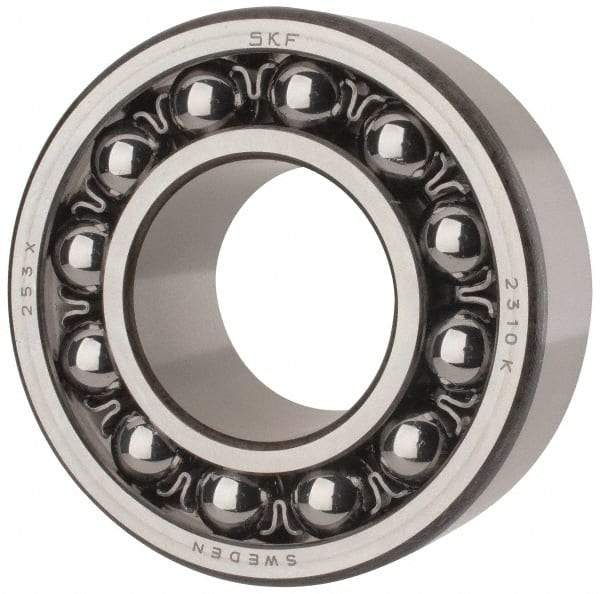 SKF - 50mm Bore Diam, 110mm OD, Open Self Aligning Radial Ball Bearing - 40mm Wide, 2 Rows, Round Bore, 4,500 Lb Static Capacity, 14,300 Lb Dynamic Capacity - Americas Industrial Supply