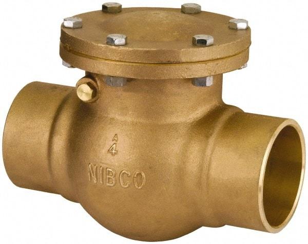 NIBCO - 1" Bronze Check Valve - Bolted Bonnet, Soldered x Soldered, 300 WOG - Americas Industrial Supply