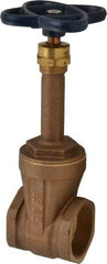 NIBCO - 2" Pipe, Class 125, Threaded Bronze Solid Wedge Rising Stem Gate Valve - 200 WOG, 125 WSP, Screw-In Bonnet - Americas Industrial Supply