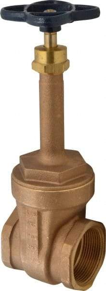 NIBCO - 2-1/2" Pipe, Class 125, Threaded Bronze Solid Wedge Rising Stem Gate Valve - 200 WOG, 125 WSP, Screw-In Bonnet - Americas Industrial Supply