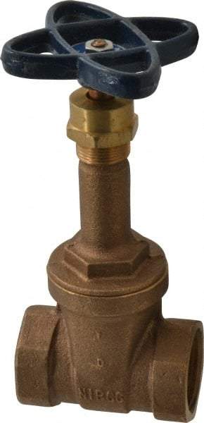 NIBCO - Class 150, Threaded Bronze Solid Wedge Rising Stem Gate Valve - 300 WOG, 150 WSP, Screw-In Bonnet - Americas Industrial Supply