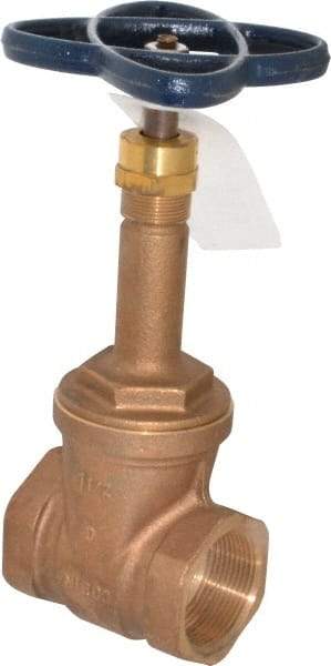 NIBCO - Class 125, Threaded Bronze Solid Wedge Rising Stem Gate Valve - 200 WOG, 125 WSP, Union Bonnet - Americas Industrial Supply