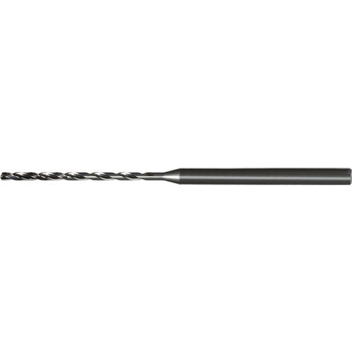 3.5 mm Dia. × 4 mm Shank × 63.4 mm Flute Length × 106 mm OAL, 15xD, 140°, AlTiN Nano, 2 Flute, Coolant Thru, Straight / Cylindrical Solid Carbide Drill - Exact Industrial Supply