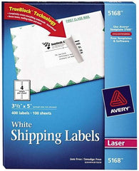 AVERY - 5" Long, White Paper Shipping Label - For Laser Printers - Americas Industrial Supply