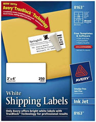 AVERY - 2" Wide x 4" Long, White Paper Shipping Label - For Inkjet Printers - Americas Industrial Supply