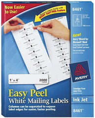 AVERY - 1" Wide x 4" Long, White Paper Shipping Label - For Inkjet Printers - Americas Industrial Supply