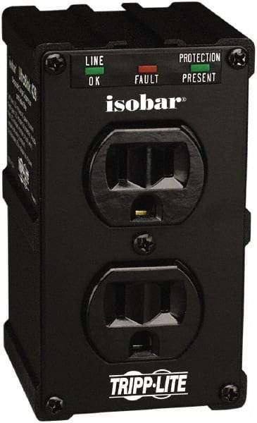 Tripp-Lite - 2 Outlets, 120 VAC15 Amps, 6' Cord, Power Outlet Strip - Floor, Keyhole Mount, 5-15 NEMA Configuration, 2-1/2" Strip - Americas Industrial Supply