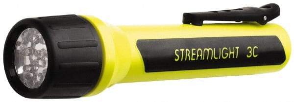 Streamlight - White LED Bulb, 85 Lumens, Industrial/Tactical Flashlight - Black, Yellow Plastic Body, 3 C Alkaline Batteries Not Included - Americas Industrial Supply