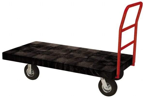 Rubbermaid - 1,200 Lb Capacity Structural Foam/Steel Platform Truck - Structural Foam Deck, 24" OAW, Rubber Casters - Americas Industrial Supply