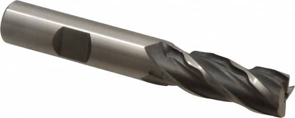 Weldon - 1/2" Diam, 1-1/4" LOC, 4 Flute Cobalt Roughing & Finishing Square End Mill - Uncoated, 3-1/4" OAL, 1/2" Shank Diam, Weldon Shank, 30° Helix, Non-Centercutting - Americas Industrial Supply