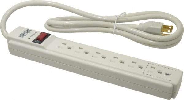 Tripp-Lite - 6 Outlets, 120 Volts, 15 Amps, 6' Cord, Power Outlet Strip - Free Hanging, Keyhole Mount, 5-15P NEMA Configuration, 10.8" Strip, UL1449 3rd Edition - Americas Industrial Supply