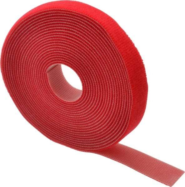 SpeedTech - 15' Long Red Nylon & Polyethylene Hook & Loop Strap - 50 Lb Tensile Strength - Americas Industrial Supply