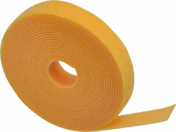SpeedTech - 15' Long Yellow Nylon & Polyethylene Hook & Loop Strap - 50 Lb Tensile Strength - Americas Industrial Supply